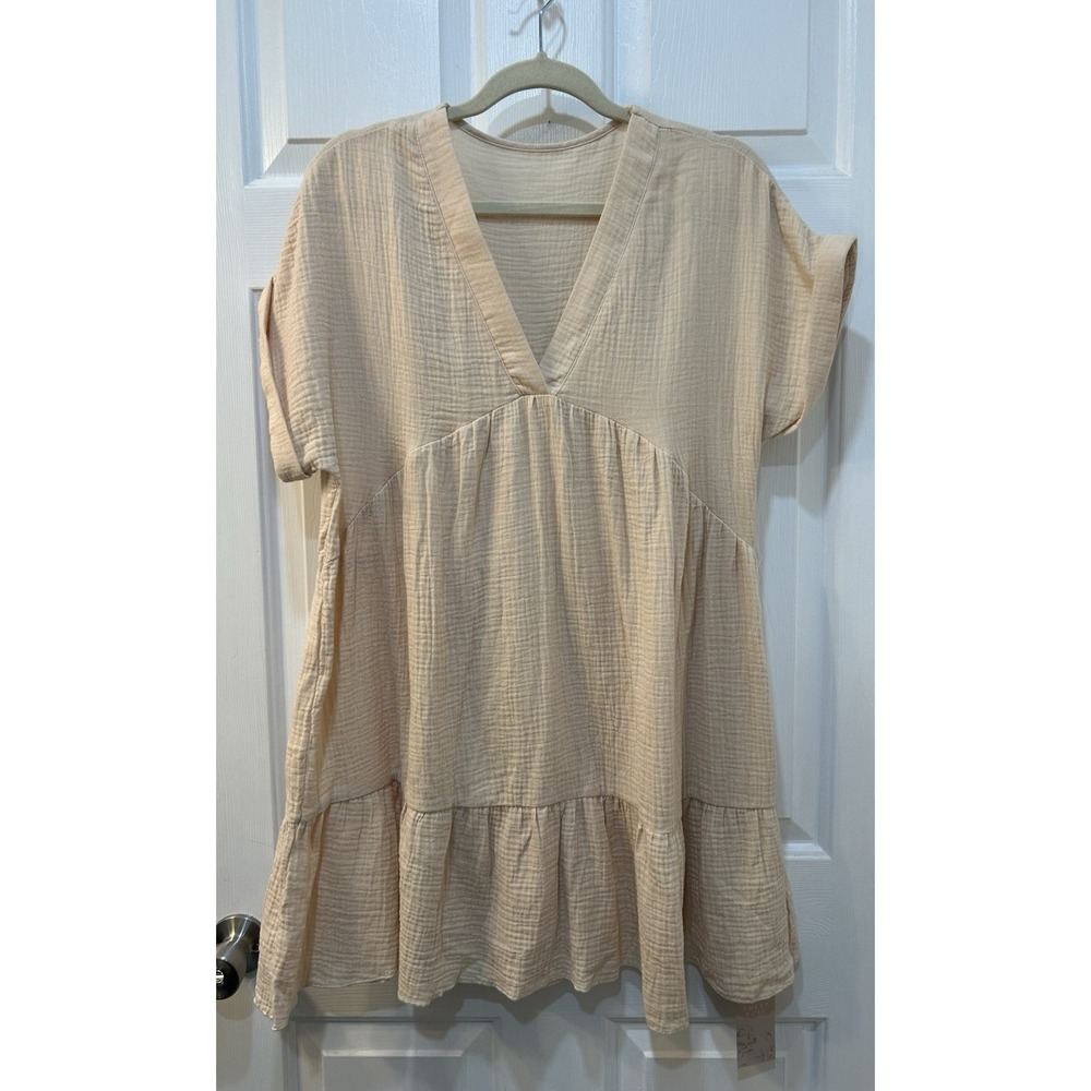 NWT 100% Cotton Emery Rose Gauzy Tunic Dress Sz S Cream Boho Oversized Cottage